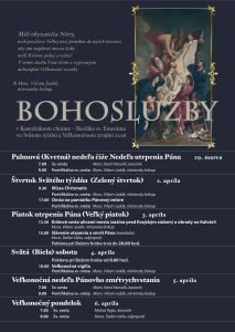 Veľkonočné bohoslužby 2026